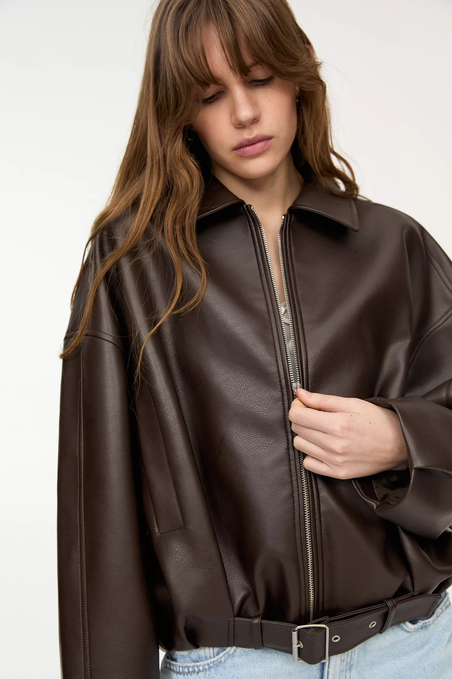 Bomber in similpelle - Marrone