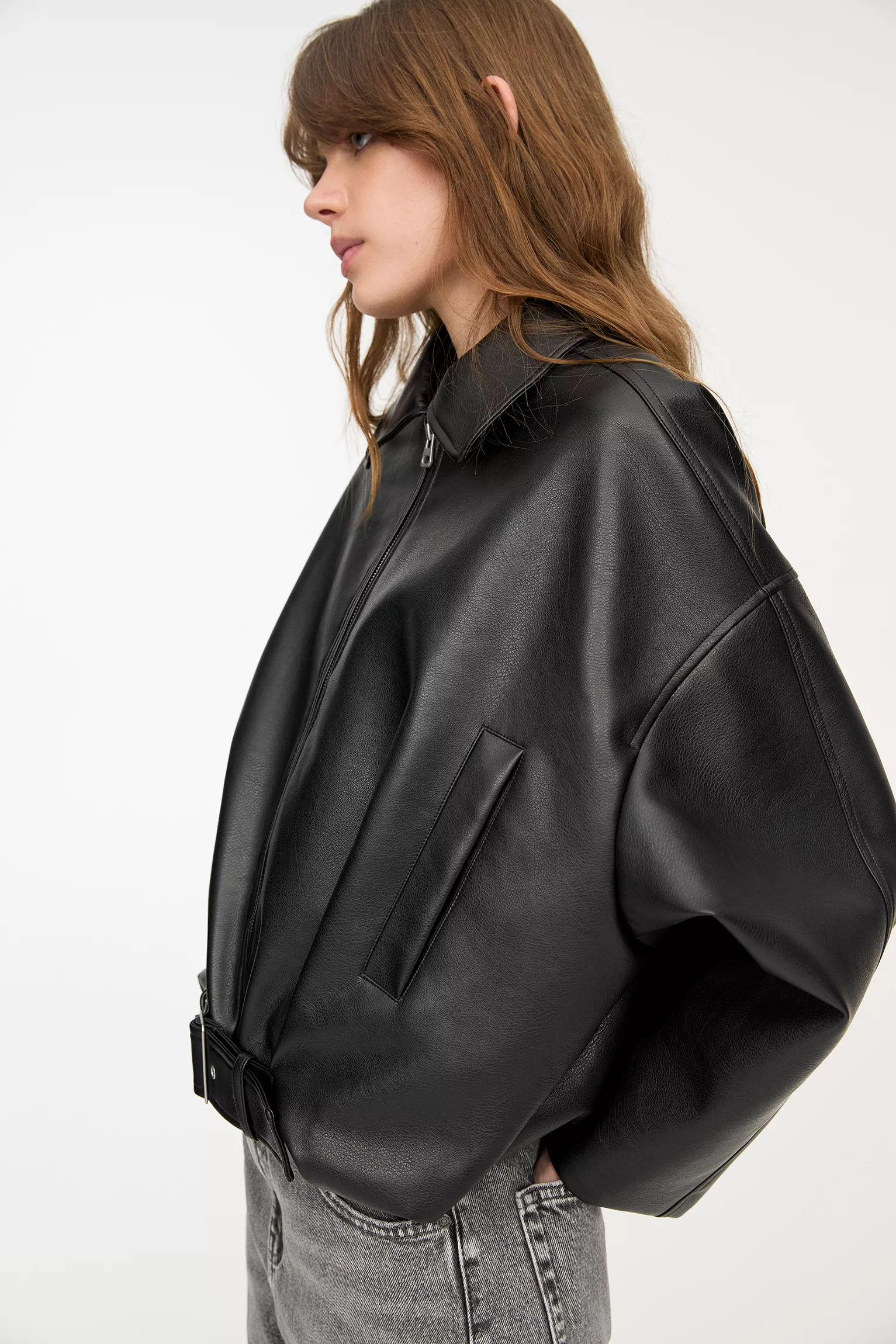 Bomber in similpelle - Nero